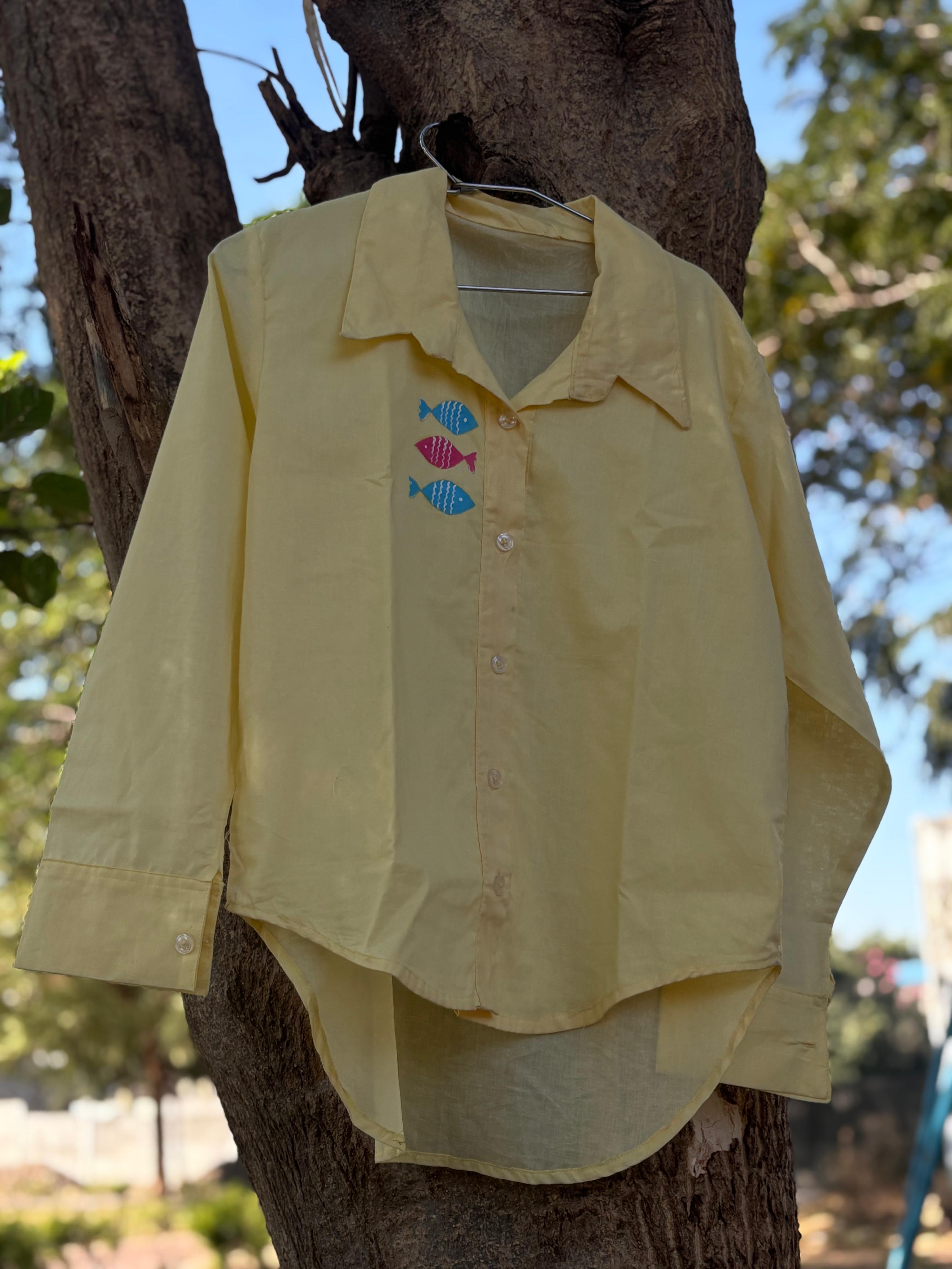 The Solis Fish hand painted shirt