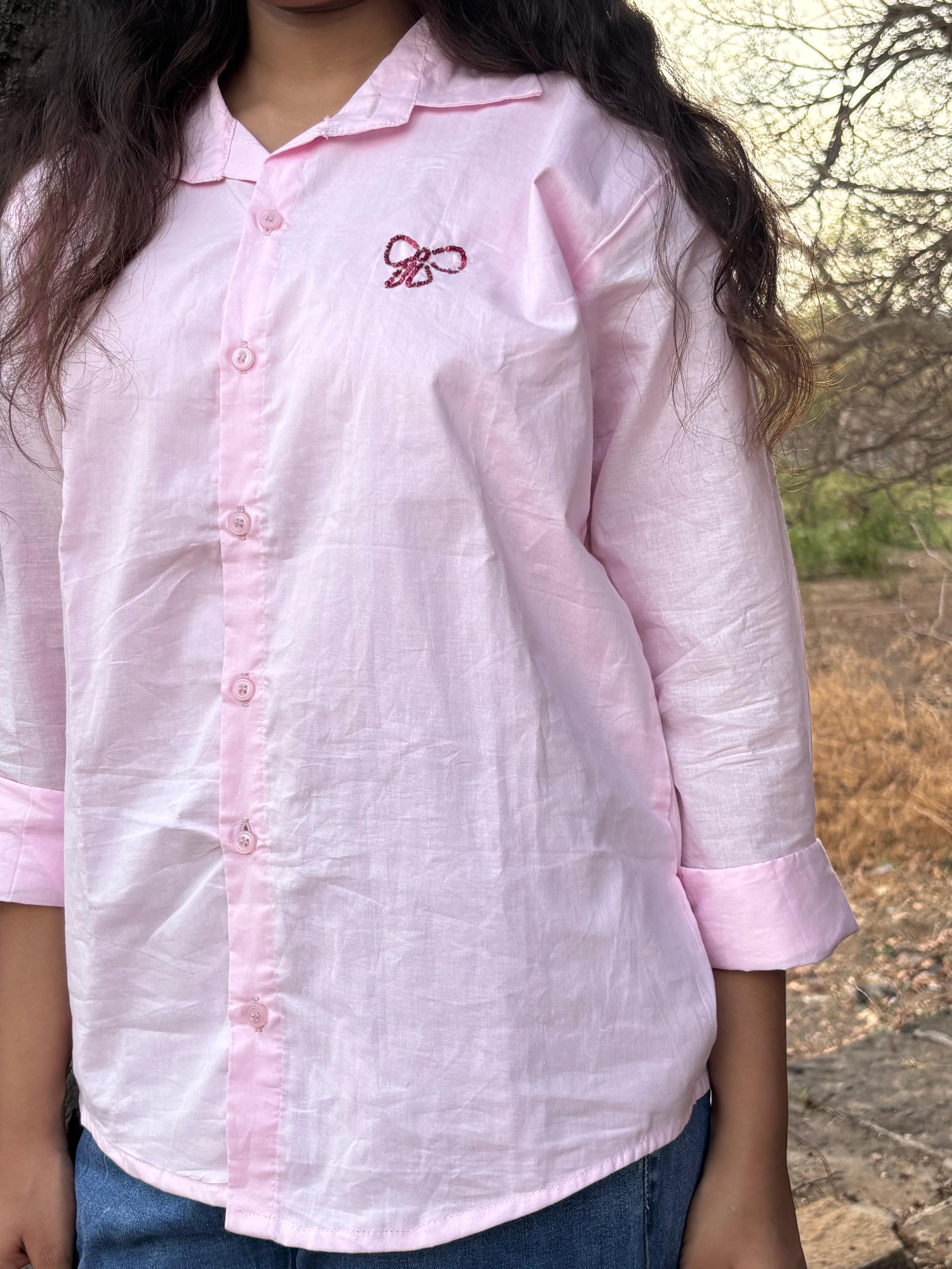 A pastal pink shirt
